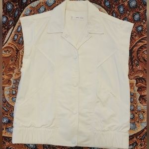 Mango's off-white oversized denim vest